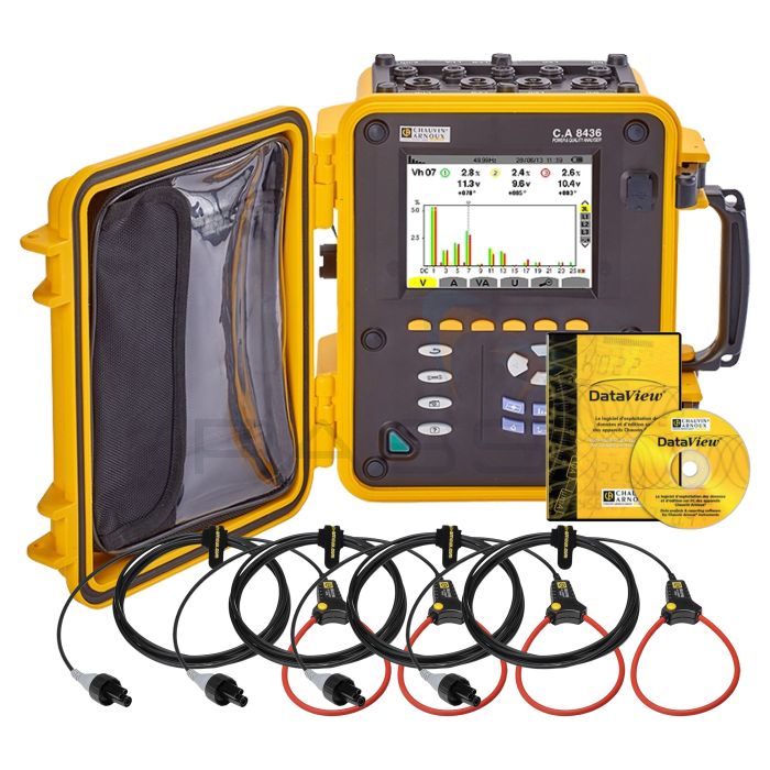 Chauvin Arnoux CA8336 Qualistar+ Power Analyser, 4 x MA196-350 Flexible Clamps & DataView Software