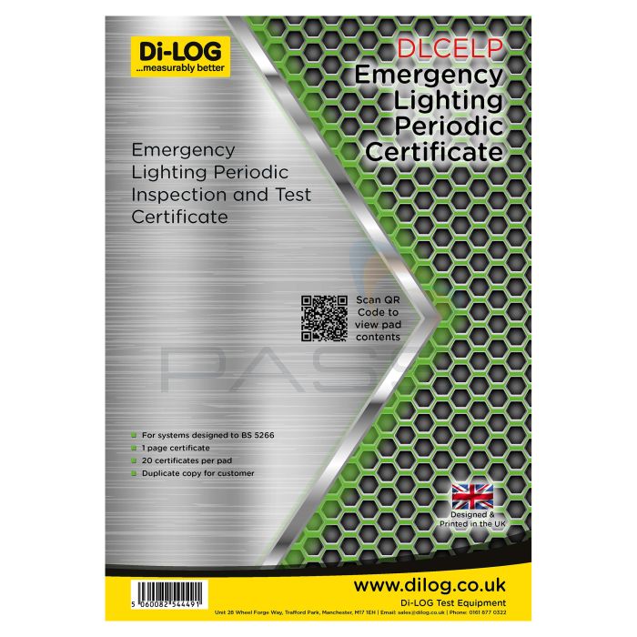 Di-Log DLCELP Emergency Lighting Periodic Certificate