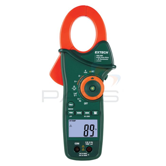 Extech EX8xxA Series 1000 A Clamp Meter with IR Thermometer