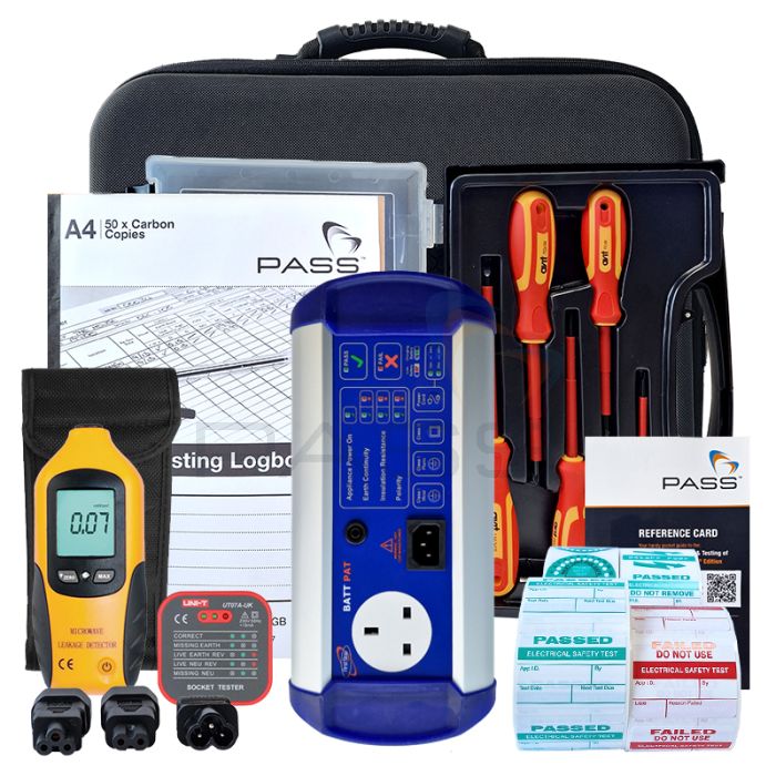 First Stop Safety BattPAT PAT Tester - Essentials Kit (Bundle 1) & accessories