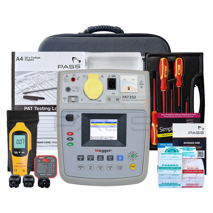 Megger PAT350 PAT Tester - Professional Kit (Bundle 2) & accessories