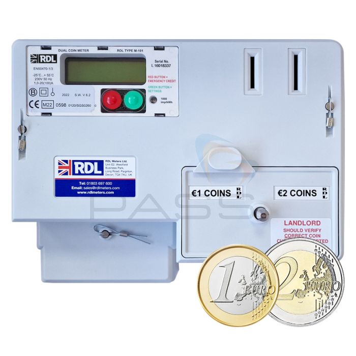 RDL M 101E Euro 1 2 Coin Electric Prepayment Meter Timer MID