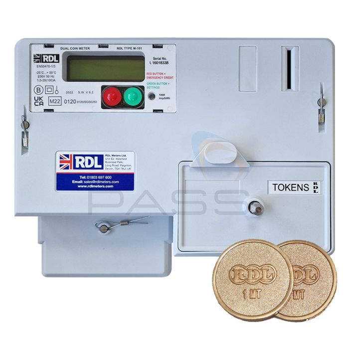 RDL MT-101 Token Electric Prepayment Meter & Timer - 100A, MID