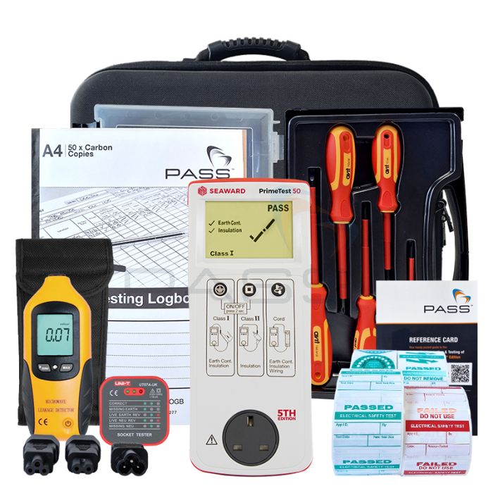 Seaward PrimeTest 50 PAT Tester - Essentials Kit (Bundle 1) & accessories