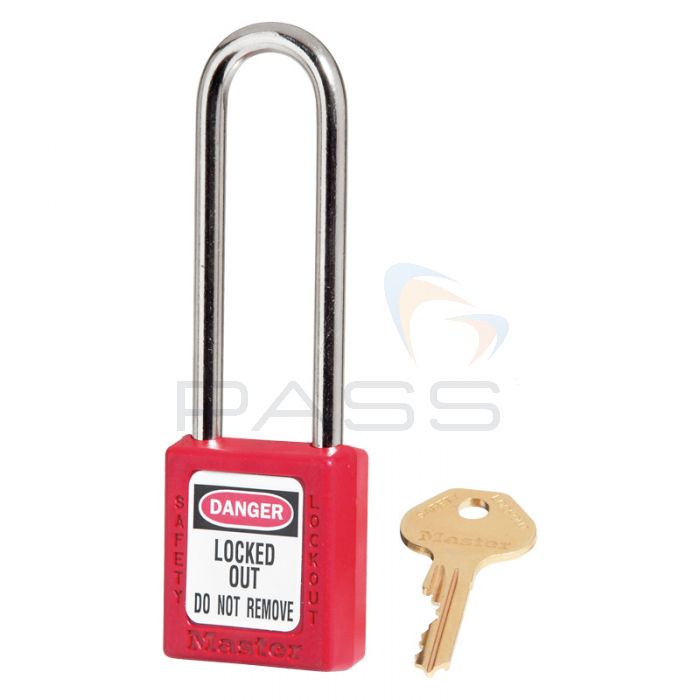 MasterLock 410LT Zenex Long Shackle Steel Padlock - Red