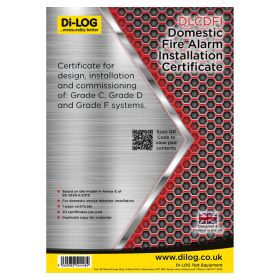 Di-Log DLCDFI Domestic Fire Alarm Installation Certificate