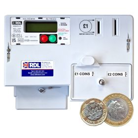 RDL M-101S (£1 & £2) Coin Electric Prepayment Meter & Timer - 100A, MID