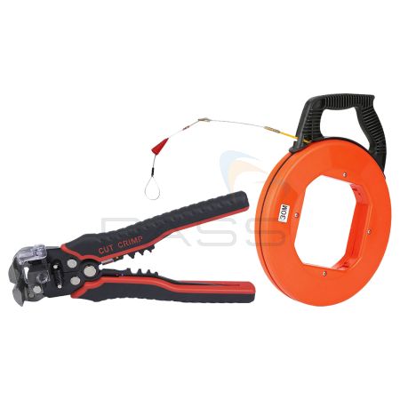 Automatic Wire Stripper / Crimper & 30m Fish Tape