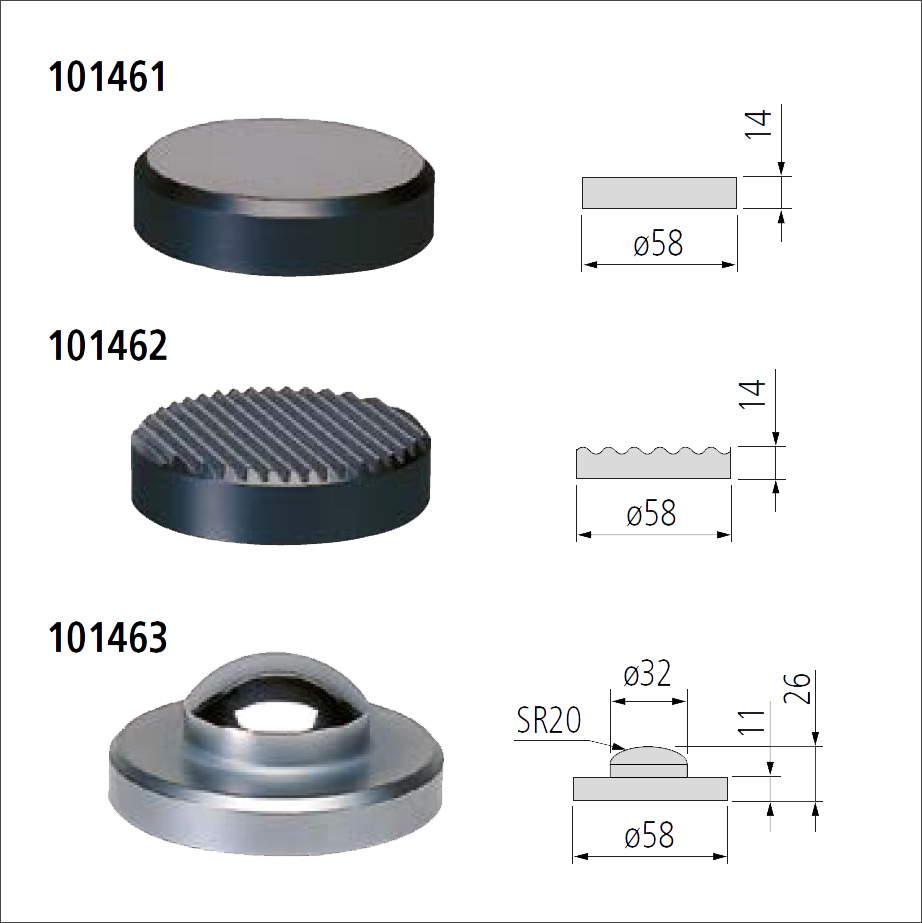 Mitutoyo hardened steel anvil dimensions.