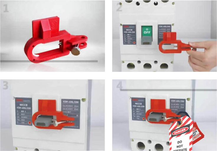 Lockout Lock LT-LSP-CBL Large Side Pattern Circuit Breaker Lockout Device Installation