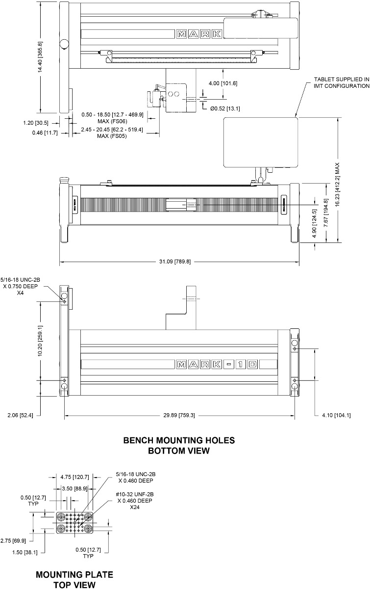 Mark-10 F05H dimensions.