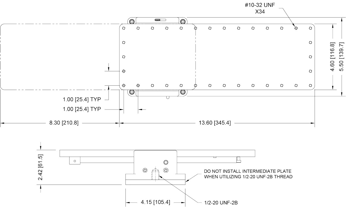 Mark-10 G1109 90° Peel Fixture dimensions.