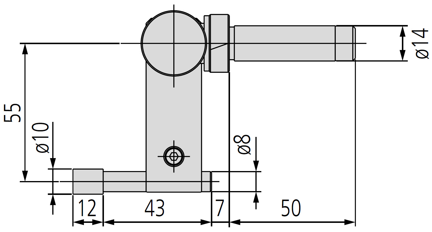 Mitutoyo 12AAB136 ø10mm Cylindrical Probe dimensions.